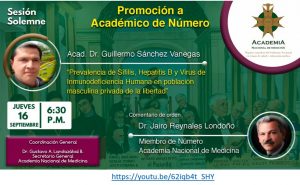 Septiembre 16-2021. Académico Guillermo Sánchez Vanegas