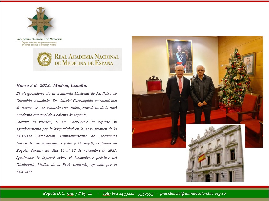 Reunión entre Academia de Medicina de Colombia y Academia de Medicina de España